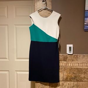 NWT Tash + Sophie navy, green, and white dress